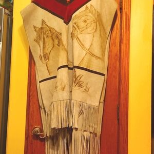 Genuine Suede Fringed Poncho